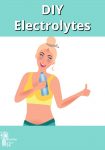 Illustration of exercising woman drinking water
