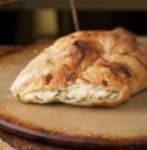 A lovely stuffed bread fresh from the oven