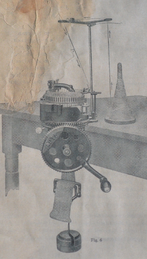 Auto knitter sock knitting machine sketch