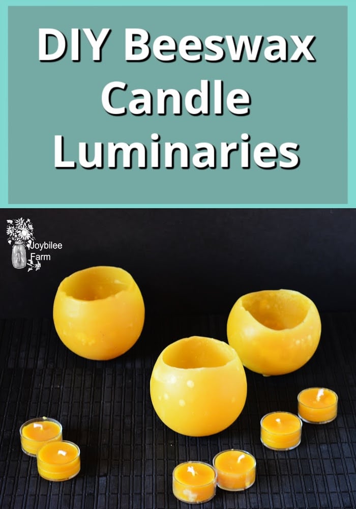 Homemade beeswax luminaries