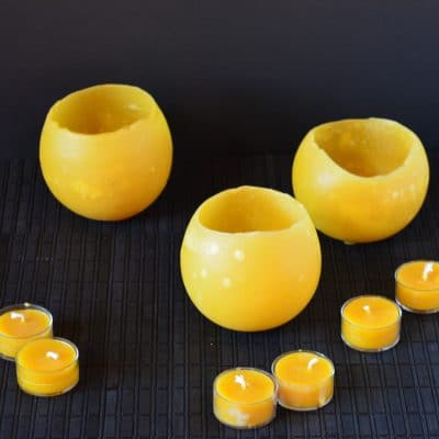 DIY Beeswax Candle Luminaries