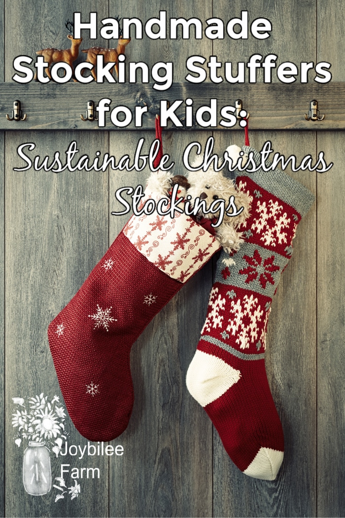 Pair of Christmas stockings hanging from hooks