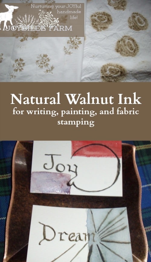 Natural Walnut Ink for writing, painting, and fabric stamping