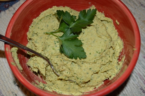 A bowl of hummus