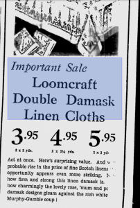 Loomcraft Irish Linen Ad September 1939