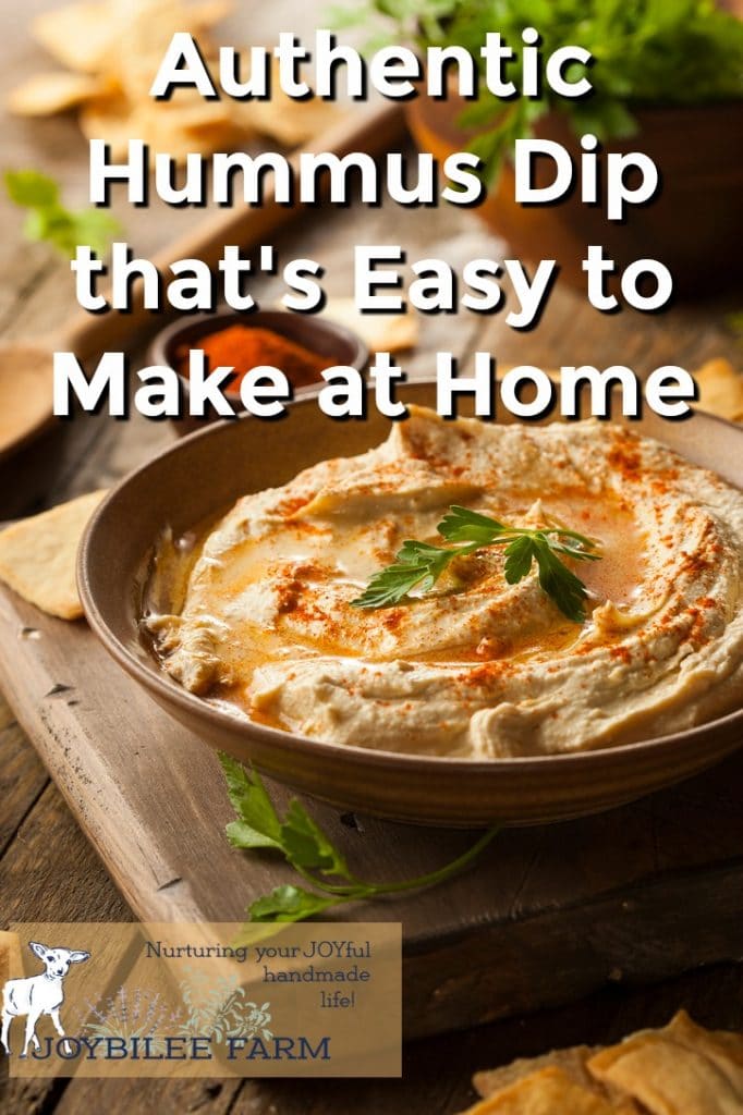 A bowl of homemade hummus dip