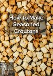 Croutons on a baking sheet