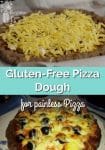 two pizzas - one uncooked and one baked