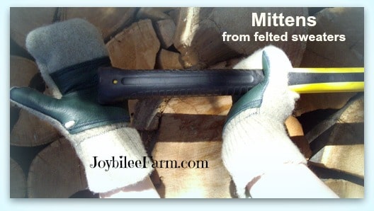 Mittens from felted sweaters