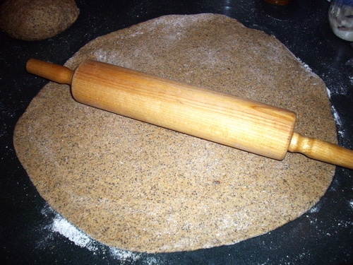 Pizza dough rolling out