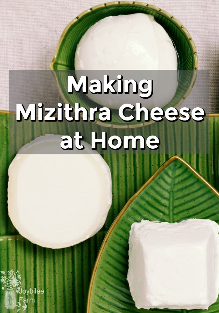 White cheese on green decorative plates