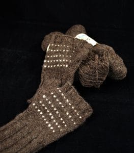 yarn and fingerless gloves
