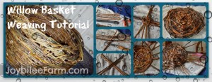 Photo collage of willow basket weaving