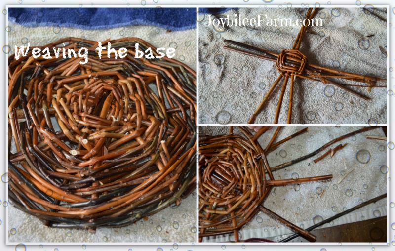 weaving the base portion of basket weaving