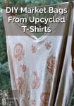 A t-shirt bag with homemade dye designs
