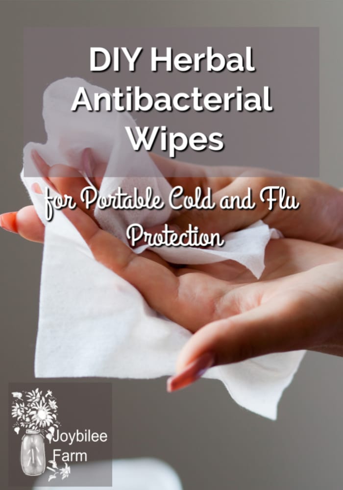 DIY antibacterial wipes being used on a woman's hands