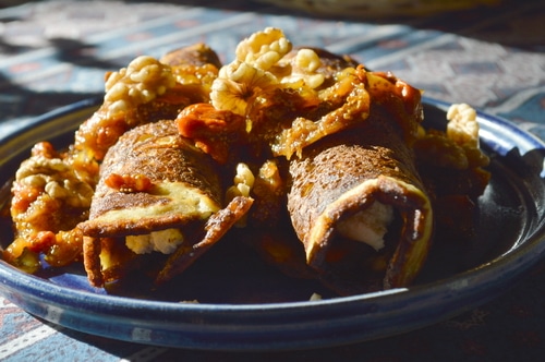 How to make crepes -- Cheese Blintzes with fig-goji berry sauce -- Joybilee Farm