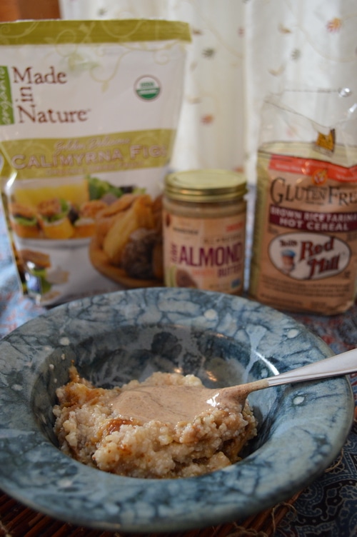 Gluten free cereal with figs and almond butter 2