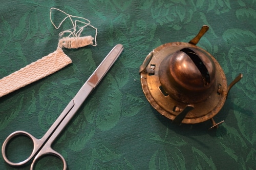 antique oil lamp