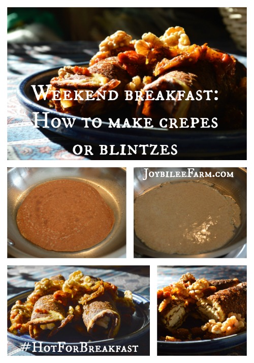 How to make crepes -- Cheese Blintzes with fig-goji berry sauce -- Joybilee Farm