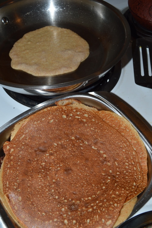 How to make crepes -- Cheese Blintzes with fig-goji berry sauce -- Joybilee Farm