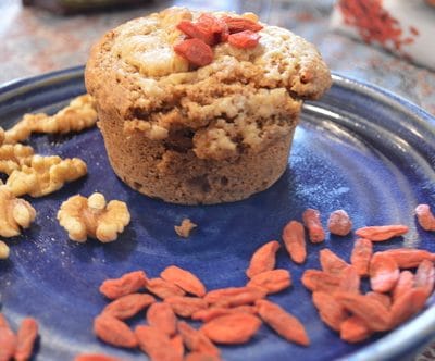 Breakfast Muffins: Maple Walnut Muffins with Goji Berries