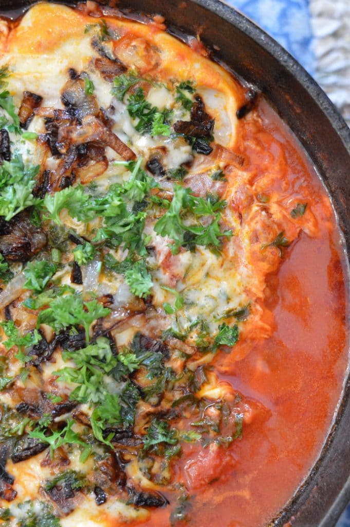 Shakshuka with mushrooms
