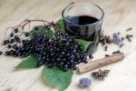 Elderberry syrup and fresh elderberries