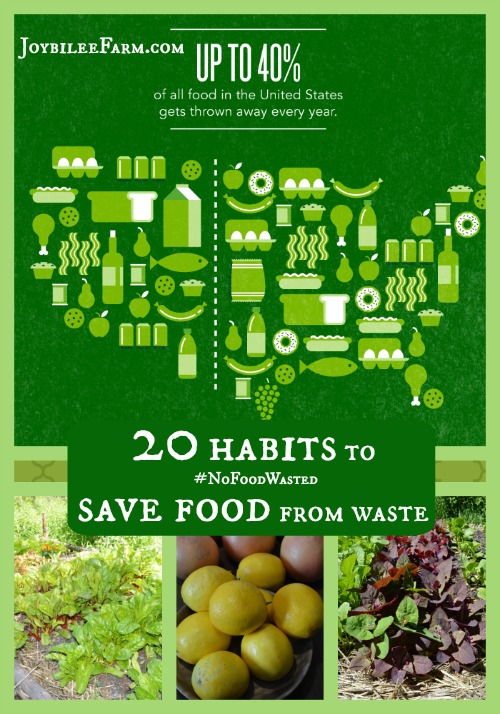 20 habits to save food from waste -- #NoFoodWasted -- Joybilee Farm