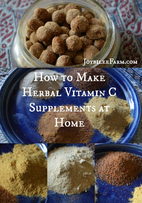photo collage of vitamin c supplements and homemade vitamin c balls