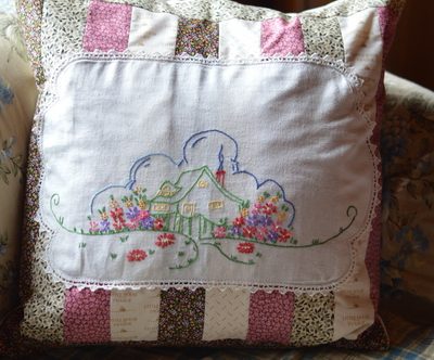 Make a Patchwork Pillow with Vintage Linens