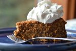 Carrot cheese cake made from carrot juice pulp