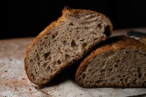 Close up of sliced sourdough bread