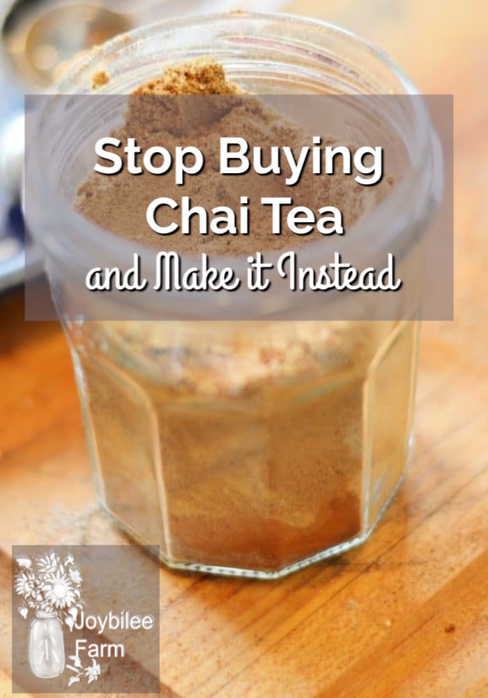 a glass cup filled with DIY chai tea blend
