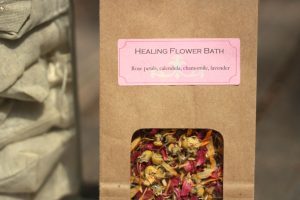 a delightful, cup of herbal tea, and an intimate journey into her garden and her very personal bathing and self-care rituals. The cup of tea is the size of a claw foot bathtub, served in a secluded corner of her garden. 