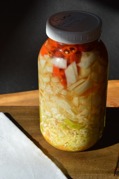 Fire cider is a mixture of spicy food that has a long history in folk medicine of combatting the seasonal flu, as well as bacterial infections. Take it at the first sign of an illness.