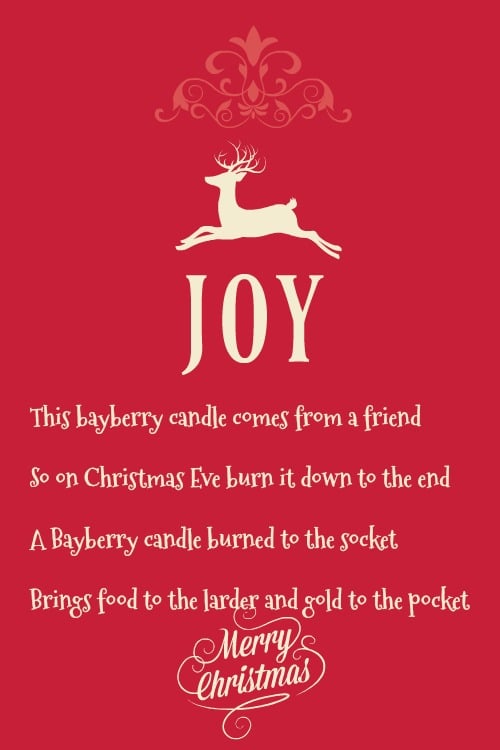 “A bayberry candle burnt to the socket brings food to the larder and gold to the pocket.” New England Proverb