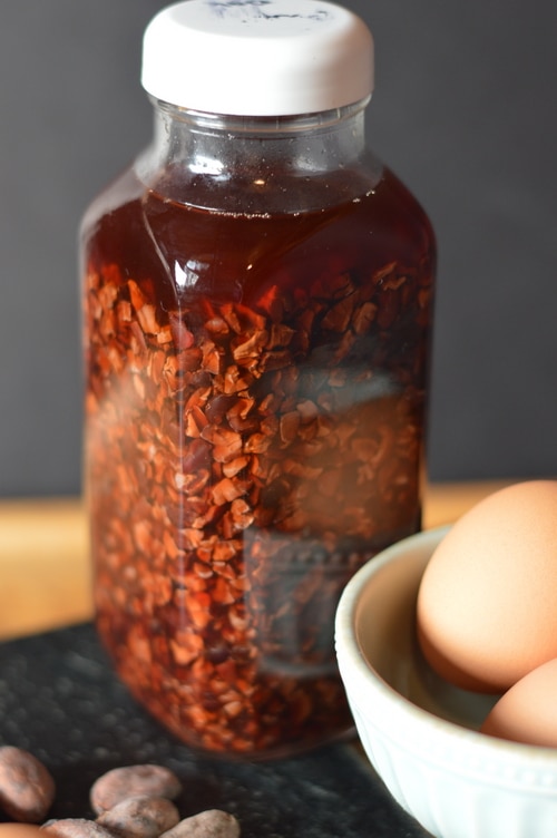 Chocolate extract is a deeply flavourful extract that can be used in the place of vanilla extract in chocolate desserts. It adds a special touch to chocolate chip cookies, pastries, and even whipped cream and frosting. It takes only a few hands-on minutes to make and then a month to steep.