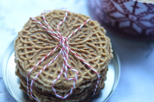 Ginger is a prime digestive. It stokes the inner fire and warms up sluggish digestion, which makes you feel better. Ginger pizzelles are good for upset stomachs and nausea, too. Or just enjoy them as a light snack at any time of day.