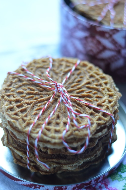 Ginger is a prime digestive. It stokes the inner fire and warms up sluggish digestion, which makes you feel better. Ginger pizzelles are good for upset stomachs and nausea, too. Or just enjoy them as a light snack at any time of day.