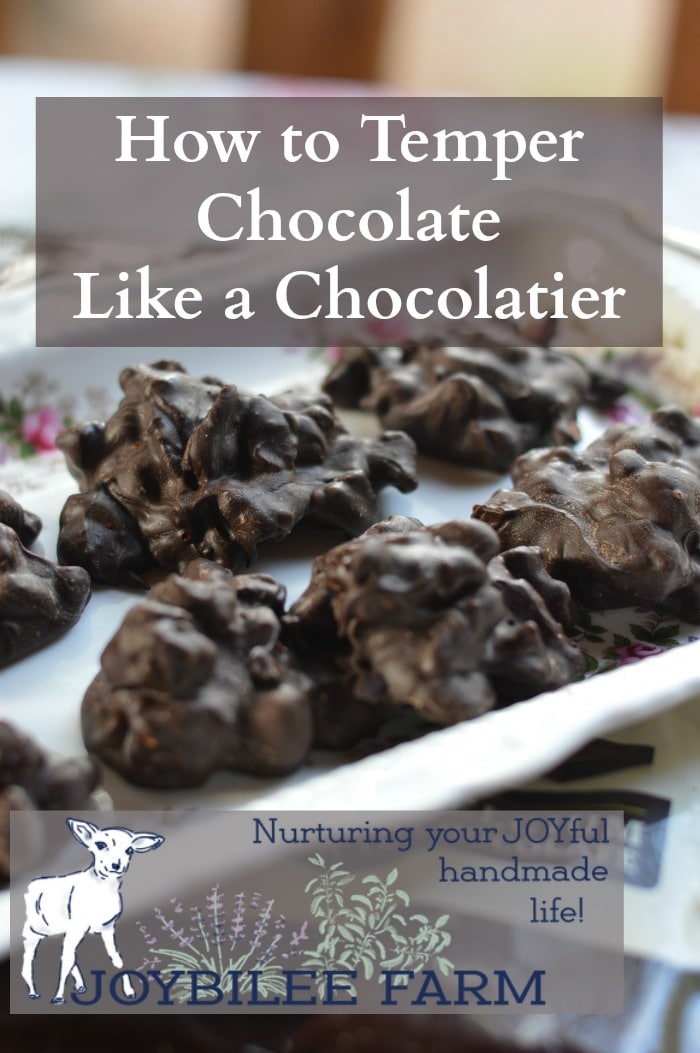 Professionals create chocolates that have snap, sheen, and a smooth mouth feel. Their chocolates don’t have streaks. The texture is crisp rather than crumbly. The secret that professional chocolatiers know that amateurs don’t has to do with tempering the chocolate before you use it.