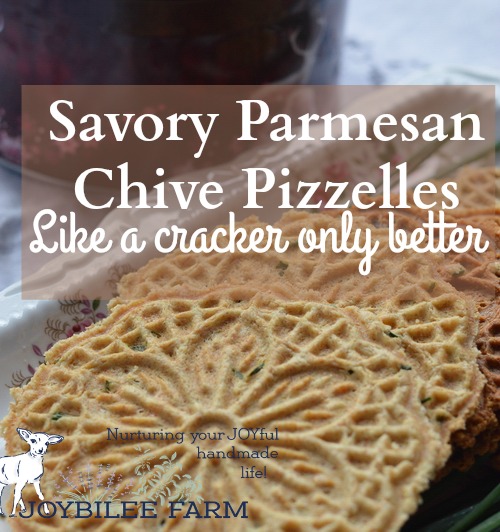 Savory pizzelles are better than the finest, high end store-bought cracker. A base of eggs, butter, flour, and baking powder can be spiced up with grated cheese, sesame seeds, flax seed, nuts, onions, garlic, fresh herbs, lemon peel, or spices. And the recipe is enough to please 4 to 6 people for appetizers. Double the recipe for a bigger audience.