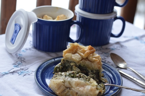 This Greek-style lamb and spinach pie is one of my favorite dishes. It’s like a cross between spanakopita and a gyro. (Just typing that makes me want some.) The crispy, golden filo pastry, the warm, salty lamb and feta cheese, and the creaminess of the filling is the best thing the ever came out of a home oven. #Sponsored