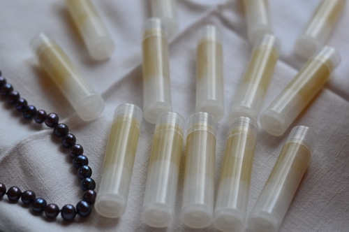 homemade lip balm in tubes