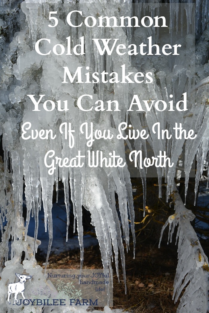 Living as we do in Canada. we've made a few cold weather mistakes. Some of these were serious mistakes. Maybe sharing these with you will help you avoid some dumb mistakes. If sharing my dumb mistakes will help you, I'm willing to risk the humiliation.