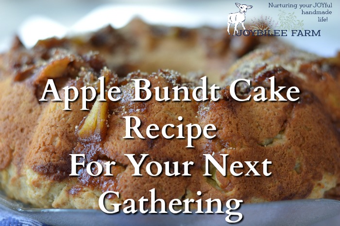 I made up this Maple Apple Bundt Cake to use up the last of our storage of golden delicious apples. If you’ve got apples from last fall’s harvest they will be soft and somewhat shrivelled on the first day of spring. This is the perfect use for those kinds of apples. In fact, my friends were picking the baked apple pieces off the top of the cake while they were waiting for dessert to be served. Win-Win!