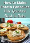 Potato pancakes with sour cream, chives and cherry tomatoes on a plate