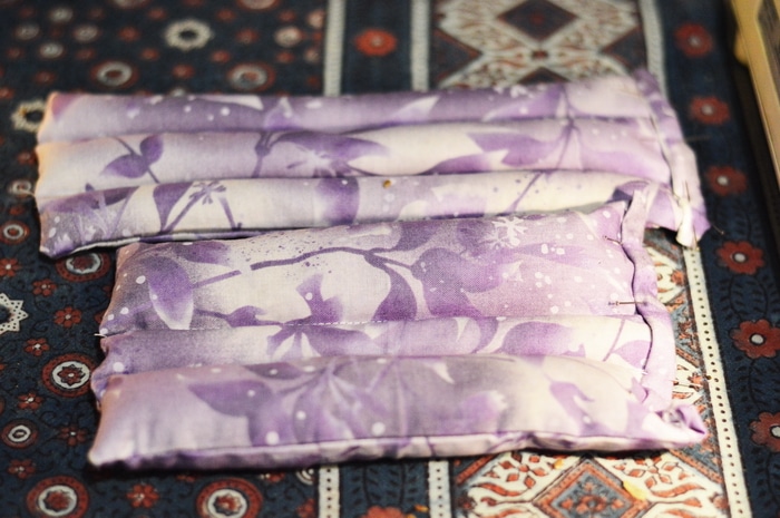 You can make this DIY lavender eye pillow for headache relief in 30 minutes or less, using study cotton fabric scraps. That's almost instant relief. Give it as a gift, keep one for yourself. It's microwavable and freezer proof for fast relief of tension headaches and some migraine headaches.