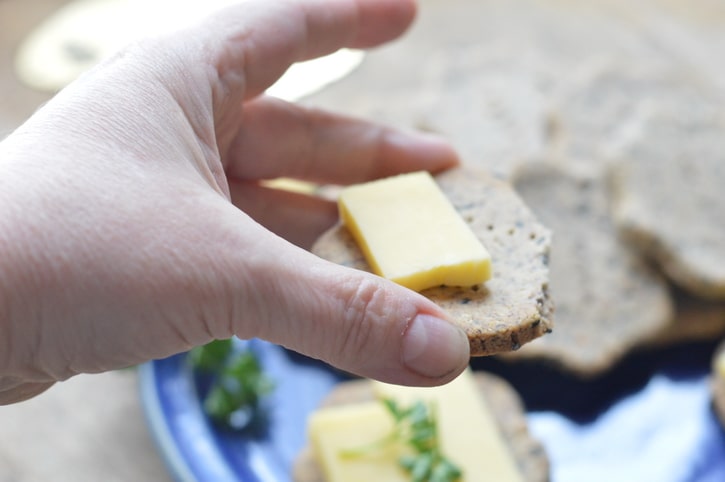 Easy Gluten-Free Cracker Recipe that tastes great and looks great on the plate and is firm enough to be used as the base for appetizers.