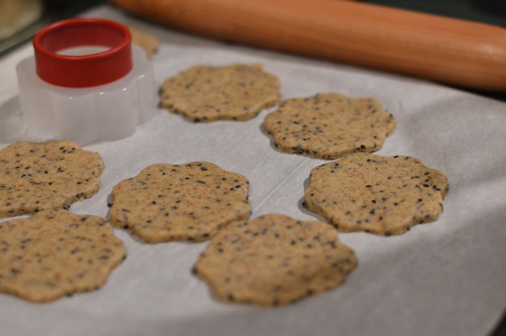 Easy Gluten-Free Cracker Recipe that tastes great and looks great on the plate and is firm enough to be used as the base for appetizers.